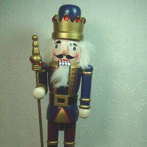 Toy Soldier Nutcracker gold crown with red rhinestones-13 1/2" tall